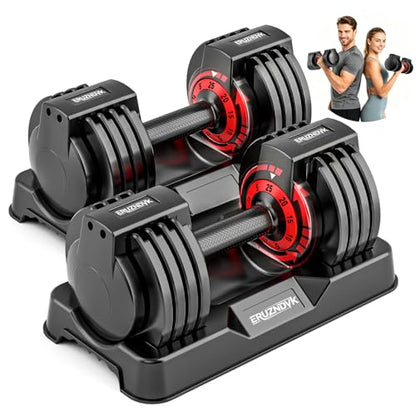 25/50lbs Adjustable Dumbbell Set of 2, 5-in-1 Free Weights Set - size: 25LBS Pair - B