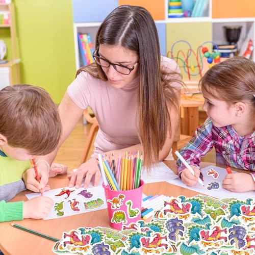 300Pcs Dinosaur Foam Stickers, Cute Self-Adhesive Dino Stickers Dinosaur Theme Decals Sticker Decorations for Home Classroom DIY Arts Crafts Dino Theme Party Favors Decor - style: Dinosaur