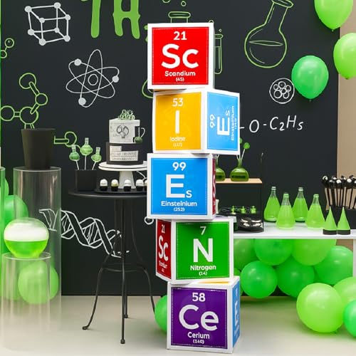 Ctosree 5 Pcs 12 Inches Large Science Party Decorations, Bright - color: Bright, style: Science