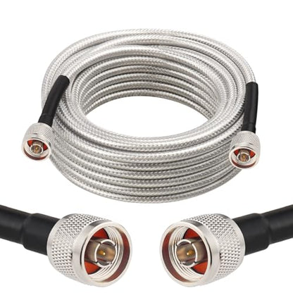 MOOKEERF RG8X N Male to N Male Cable 25FT,Ultra Low Loss N Cable 50 ohm RG8X Stranded Core for WiFi Router,Amplifier,Antenna,Signal Booster Use - size: 25FT