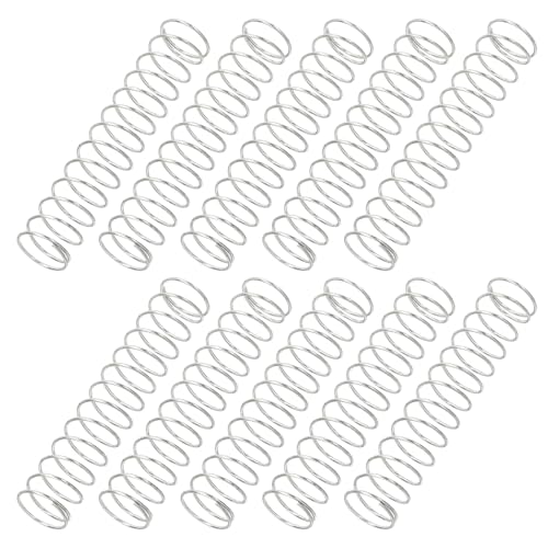 PATIKIL Compression Spring, 0.6mm Wire Dia x 10mm OD x 50mm L, 10 Pcs 304 Stainless Steel Mechanical Extension Small Springs Pen Springs Assortment Kit for Shop and Home Repairs - size: 0.6x10x50mm