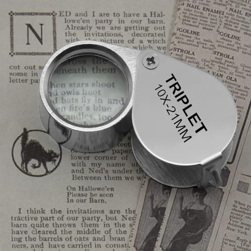 2PCS Jewelers Eye Loupe Magnifier, Small Pocket Folding Magnifying Glass
