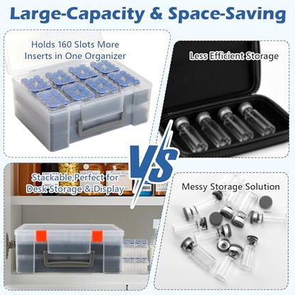 160 Slots 3ml Peptide Storage Box Bulk Plastic Peptide Case(Vials not incl) - color: Transparent, size: 160 Slots