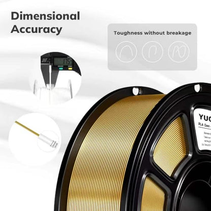 Silk PLA Filament 1.75mm,3D Printer Filament with a Metallic Glossy Finish, Dimensional Accuracy +/- 0.02 mm, 1kg Spool(2.2lbs) Fits for Most FDM 3D (A-Silk Gold Pla) - color: A-silk Gold Pla