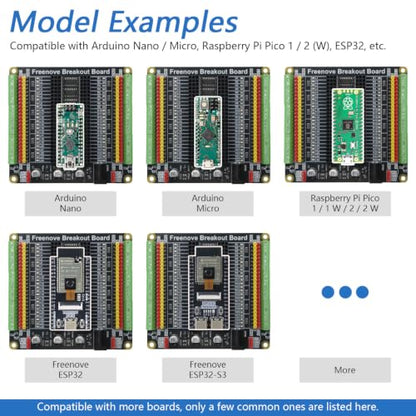 Freenove Universal Breakout Board for Arduino Nano Raspberry Pi Pico ESP32 - color: Universal