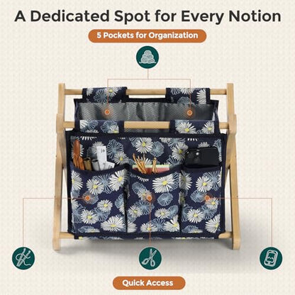 Knitter-Designed Yarn Caddy Organizer and Storage | Lightweight Basket for Crochet and Knitting Projects