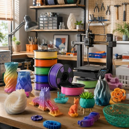 PLA 3D Printer Filament Bundle, Dimensional Accuracy +/- 0.02 mm, 16 x 1 kg Spool(35.2lbs), 1.75 mm，Black White Grey Red Green Blue Yellow Purple Silver Transparent Pink Orange Wood Brown - color: 16*1kg Multi