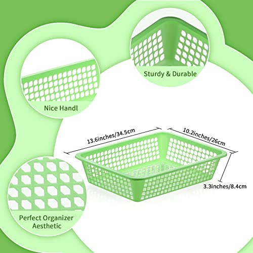 Zhehao 24 Pcs Paper Organizer Basket Bulk Classroom Mesh Bins, Colorful - color: Colorful
