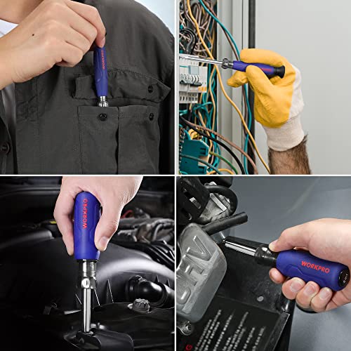 WORKPRO 6-in-1 Basic & 4-in-1 Electronics Screwdriver/Nut Driver Set Tool Confort Grip, 2PCS Portable Screw-driver, 8 Basic & Precision Bits (Philips/Slotted), 2 Nut Driver Sizes (Pack of 2) - size: One Size (Pack of 2)