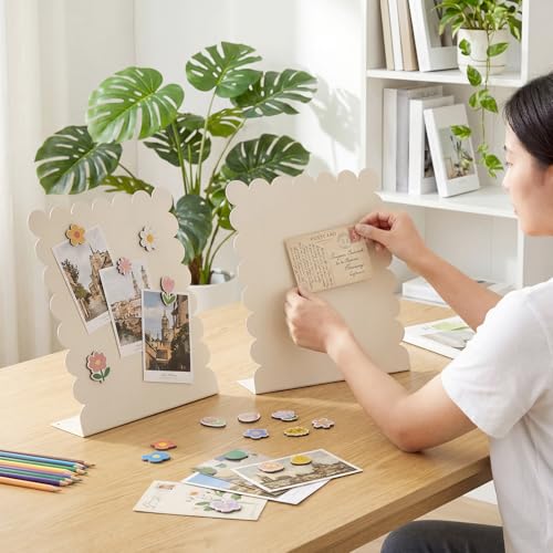 Gueevin 2 Pcs Magnet Board Magnetic Display Stand for Table, White, Small - color: White, size: Small