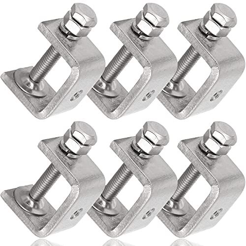 Stainless Steel C Clamps Mini 1 Inch for Mounting, Heavy Duty Metal U Clamps for Metal Working, Small Desk Clamp with Stable Wide Jaw Opening & Protective Pads/I-Beam Design (6pcs) - color: 1 3/16 In-6pcs-30mm