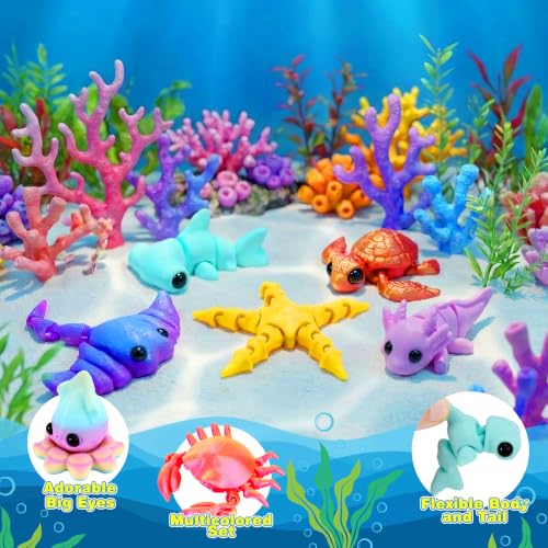 15pcs 3D Printed Animals, Multicolor Ocean Figurines for Kids - style: 15P Upgrade Onean Animals