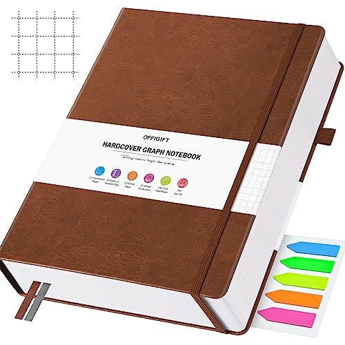 Graph Paper Notebook A4, 312 Numbered Pages Squared Grid Journal 8.5" x 11" - color: Brown, size: A4