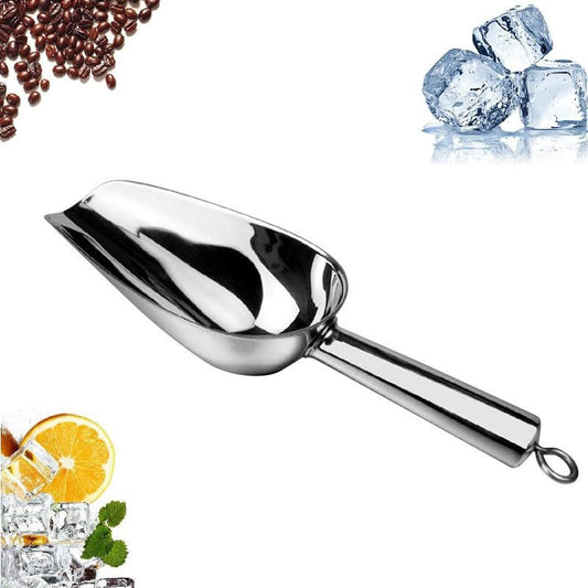 Set of 1 Ice Scoop, Stainless SteelKitchen Ice Scoop for Canisters or Ice Maker, Food Scoops for Canisters, Freezer, Flour, Dry Foods, Coffee Beans, Pop Corn, Pet Dog Cat Food (Stainless Steel-S) - color: Stainless Steel-S