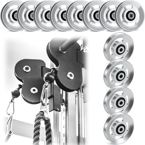 Soulchen 2-14 Pcs Aluminum Cable Pulley Wheel 90/95mm - color: Sliver, size: 90 mm