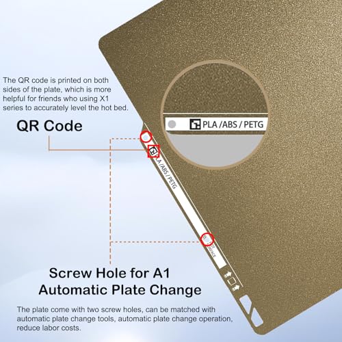 0.74MM Double Sided Textured PEI Build Plate,Bamboo X1/P1/A1 Build Plate - size: 0.74MM Textured PEI Build Plate
