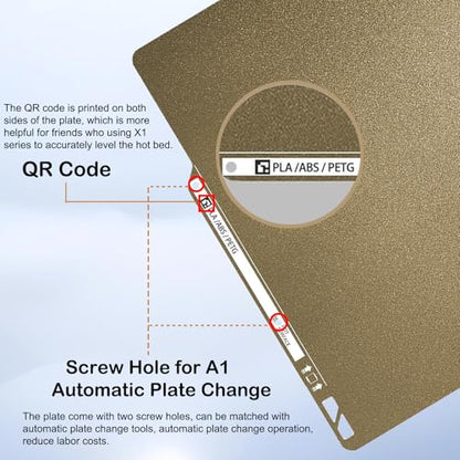 0.74MM Double Sided Textured PEI Build Plate,Bamboo X1/P1/A1 Build Plate - size: 0.74MM Textured PEI Build Plate