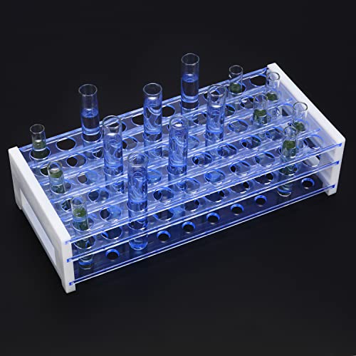 stonylab Test Tube Rack, 3-Tier Detachable Blue Plastic Holder Stand Rack, for Laboratory Scientific Experiments, 5/8 inch 50-Place - size: 5/8 inch