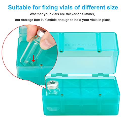 8-Holes Medication Vial Storage Box for Fridge, Insulin Vial Holder Organizer Case Fits Various 5ml-15ml Injectable Medicines Vials - Green - color: Green