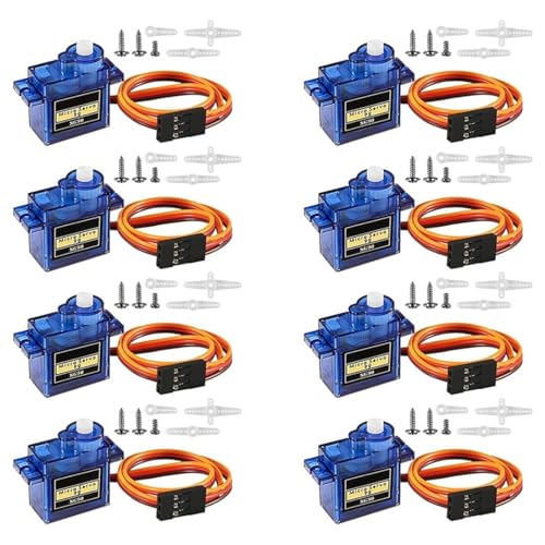 8PCS SG90 9G 180° Micro Servo Motor, 9g Plastic Gear Digital Servo - color: Sg90 9g 180°