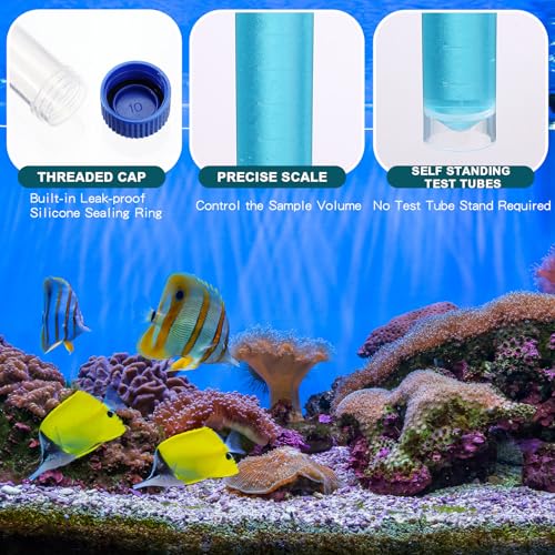 Konohan 12 Pcs 10ml Replacement Test Tubes for Aquarium Test Kits, Blue