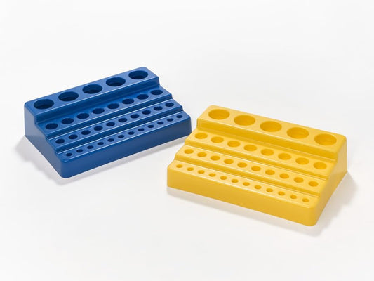 Caplugs Evergreen 240-6400-B10 RTU Series – Multi-Tier Universal Rack, 4 Pack, Blue Polystyrene (PS), for Test Tubes and Microcentrifuge Tubes, Sample Handling, Storage, Testing, Laboratory - color: Blue