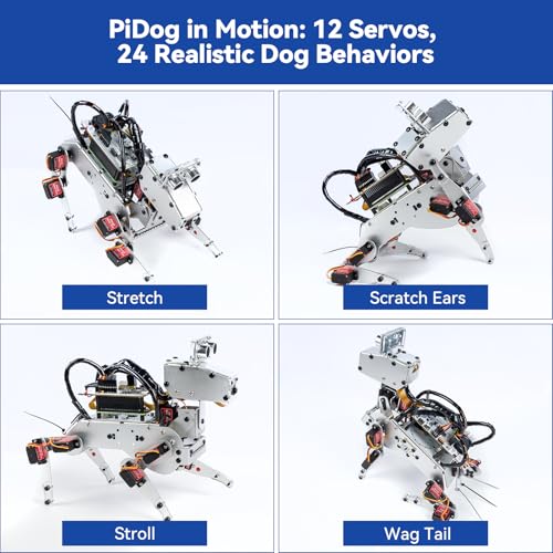 SunFounder AI Robot Kit with Raspberry Pi Zero 2 W+32G TF Card, ChatGPT-4o Enabled with Voice Command & Video Recognition, App Control, FPV, 12 Servos, Gyroscope, Camera, Mic - color: PiDog + Zero 2 W + 32G TF Card