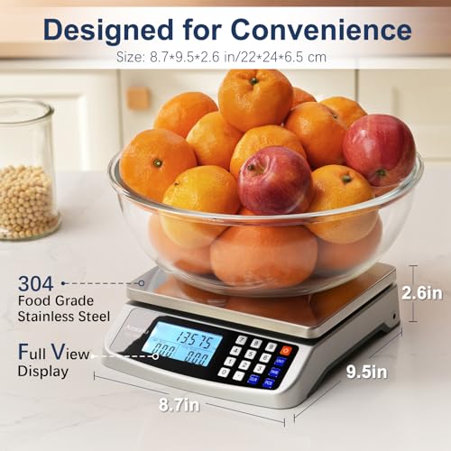 Atogou 110lb Food Scale, Commercial Kitchen Scale with Price Computing - style: Silver 110lb/50kg