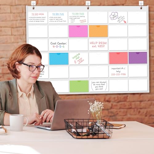 AKAYOK 4" x 6" Index Card Holder Sleeve - 36 Pockets Photo Collage Frame for Wall - Classroom Pocket Chart for Index Card, Homework, Pictures, Drawing, Student Profile Display - color: 4" x 6"