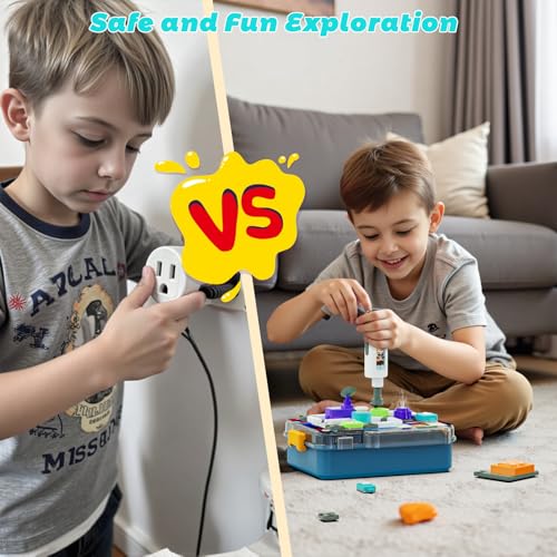 Science Kits for Kids Age 5-7 8-12, STEM Educational Learning Toys with 58 Circuit Parts, Over 520 Projects, Travel Sensory Table Fidget Toy for Boys Girls Birthday Gifts Ages 3 4 5 6 7 8 9 10 11 12