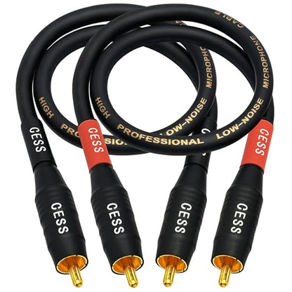 CNCESS Waterproof RCA Male to Male Cable, 2-Pack (1 Foot) - size: 1 FT