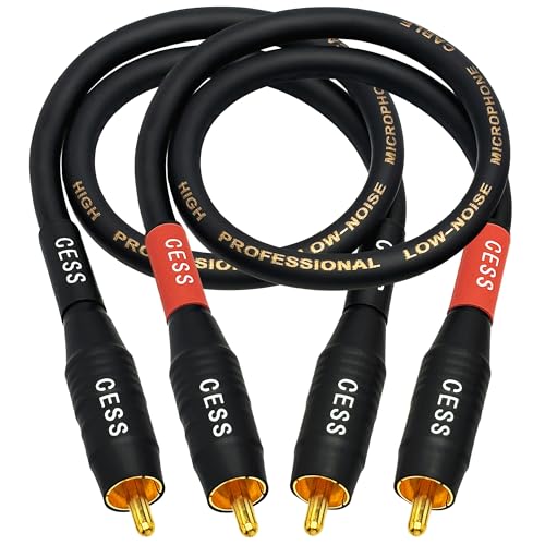 CNCESS Waterproof RCA Male to Male Cable, 2-Pack (1 Foot) - size: 1 FT