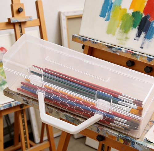 Paintbrush Storage Box Portable Clear Handheld Large size