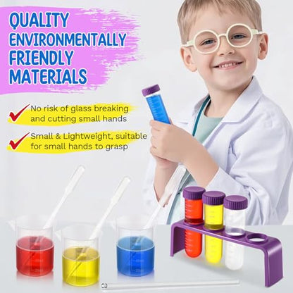 Color Science Kit, 120 Fizzing Tablets, Test Tubes and Beakers