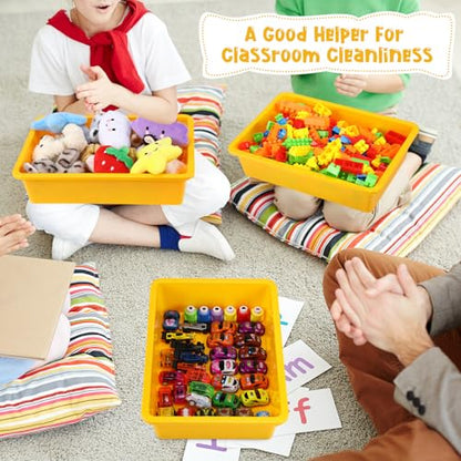 Sintuff 24 Pcs Classroom Paper Tray, Stackable Letter Size Bin, Yellow - color: Yellow