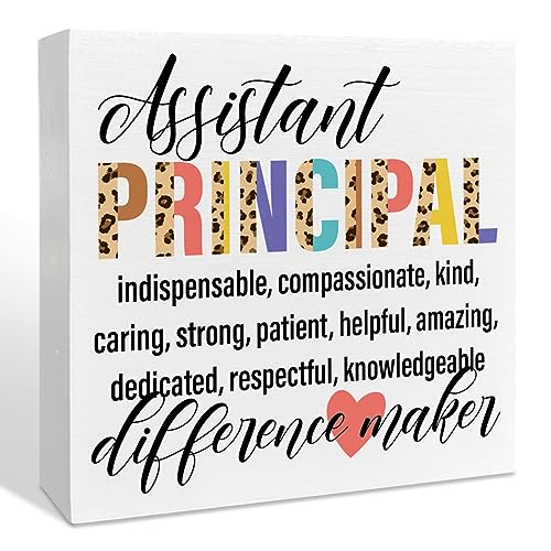 Assistant Principal Gifts for Women, Assistant Principal Birthday Christmas Teacher's Day Gifts Back to School for Assistant Principal Thank You Appreciation Gifts Retirement, Wooden Box Sign - color: Assistant Principal