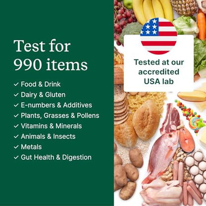 Food Sensitivity Test Kit for Adults & Kids - 990 Items - Hair Sample - size: 990 Test Kit