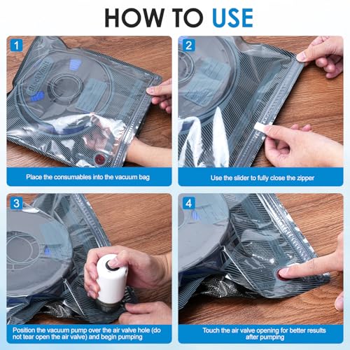 3D Printer Filament Storage, Filament Vacuum Storage Bags with Vacuum Pump 20 Pack Light-Proof Storage Bags Vacuum Sealed for 3D Filament Keeping Dry 3D Printer Accessories