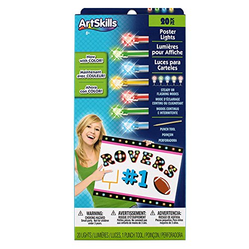 ArtSkills Rainbow Poster Lights, Poster Board Decorations, Sign Making & Science Fair Board Supplies, Battery-Operated String Light Kit, 20 Lights - size: 10 x 4.5 x 1 inches