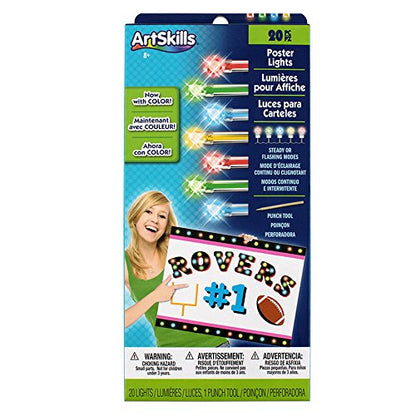 ArtSkills Rainbow Poster Lights, Poster Board Decorations, Sign Making & Science Fair Board Supplies, Battery-Operated String Light Kit, 20 Lights - size: 10 x 4.5 x 1 inches