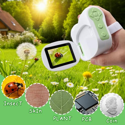 1600X Microscope for Kids 6+,Digital Microscope with 2Inch IPS Screen,Portable Kids Microscope for Outdoor STEM Science Experiments, for Girls Boys Child