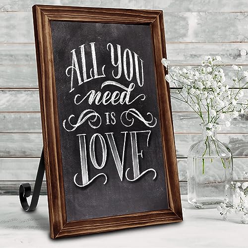 11"x17" Tabletop Chalkboard Sign with Stand - Rustic Brown - color: Rustic Brown, size: 11"W x 17"H