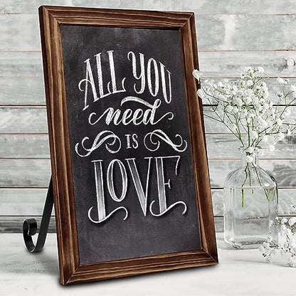 11"x17" Tabletop Chalkboard Sign with Stand - Rustic Brown - color: Rustic Brown, size: 11"W x 17"H