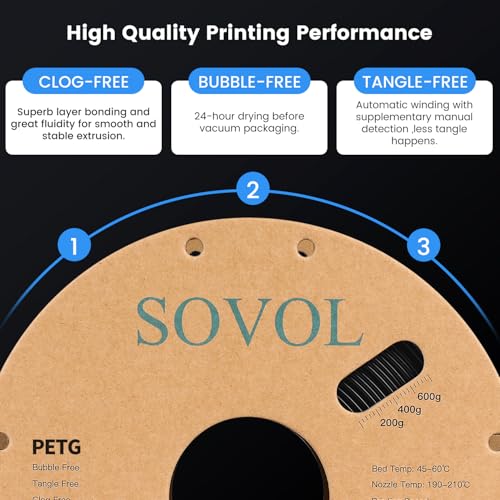 Sovol 3D Printer PETG Filament 2kg Spool Printing Materials, Black+White - color: White & Black, size: 2 KG