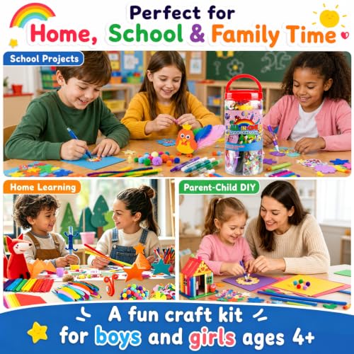 FUNZBO Arts and Crafts Supplies for Kids - Toddler DIY School Craft Set - size: Jar Set (Medium)
