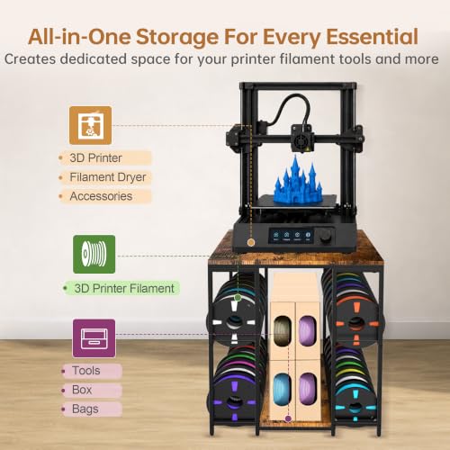 3D Printer Stand with Filament Storage, Compact 3D Printer Table Desk