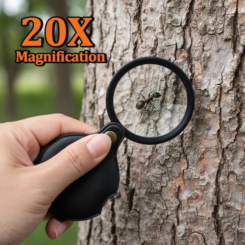2 Pc 20X Pocket Magnifier Mini Portable Pocket Magnifier for Senior Student