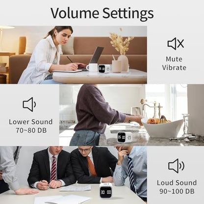 LUCKY TIME Rotating Productivity Timer 5/10/30/60min, Flip Timer, ADHD Tool - color: White