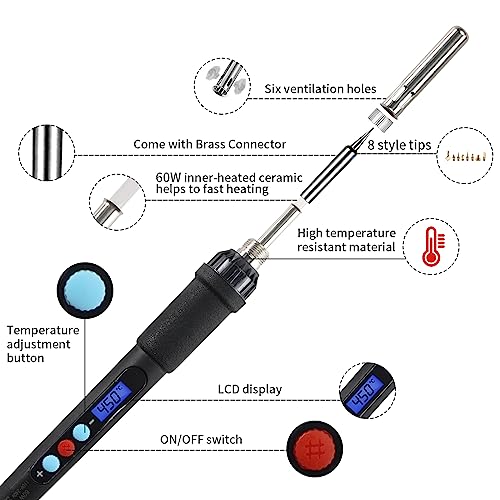 3D Printer Accessories Tool Kit Modify Finishing Smoothing Tool Cleaning Needle Scarper: 1Pcs Soldering Iron with 8Pcs Brass Trimming Head 1Pcs Connector Bczamd - color: Trimming Tool Set