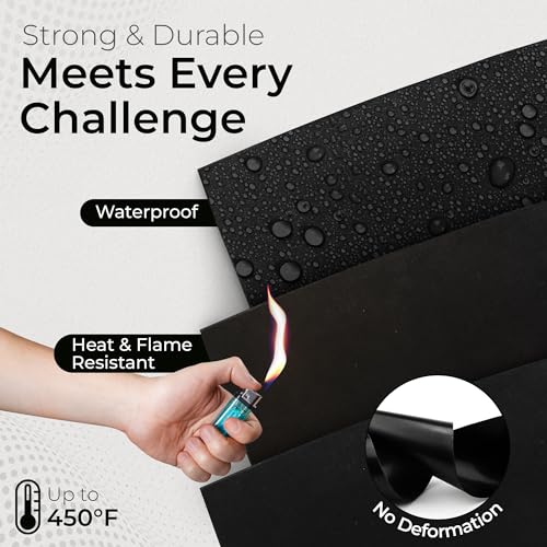 Exactly Rubber - Commercial Grade Silicone Sheet, 60A Durometer Silicone Mat, -80 to 450°F Temperature Resistant Rubber Mat, Rubber Sheet with 350% Elongation, Made in the USA, 1/16 x 12" x 18", Black - color: Black, size: 1/16 x 12 x 18